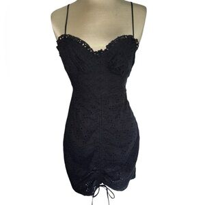 Sweet Pot dress Khloe style above knee eyelet 100% cotton side zip Size 4 NWT